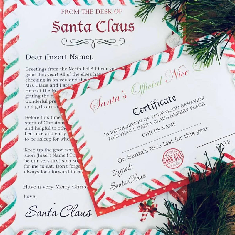 Personalised Letter From Santa + Good Behaviour Certificate