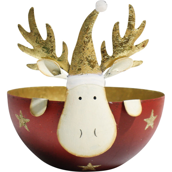 Reindeer Bowl Red/Gold