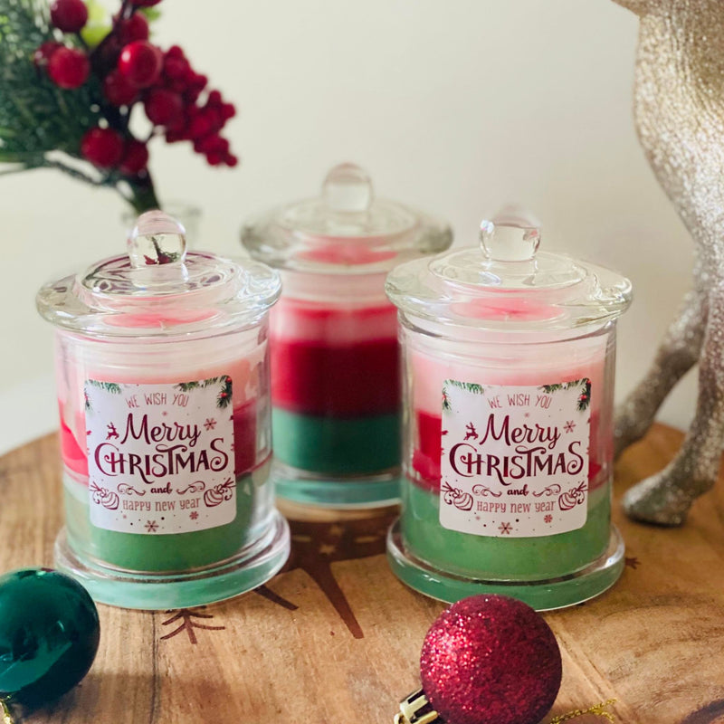 Multi Layered Colour Christmas - Soy Candle